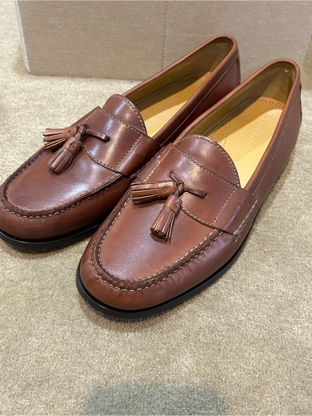 Cole Haan Brown Leather Tassel Loafers Size 12 D, Men's